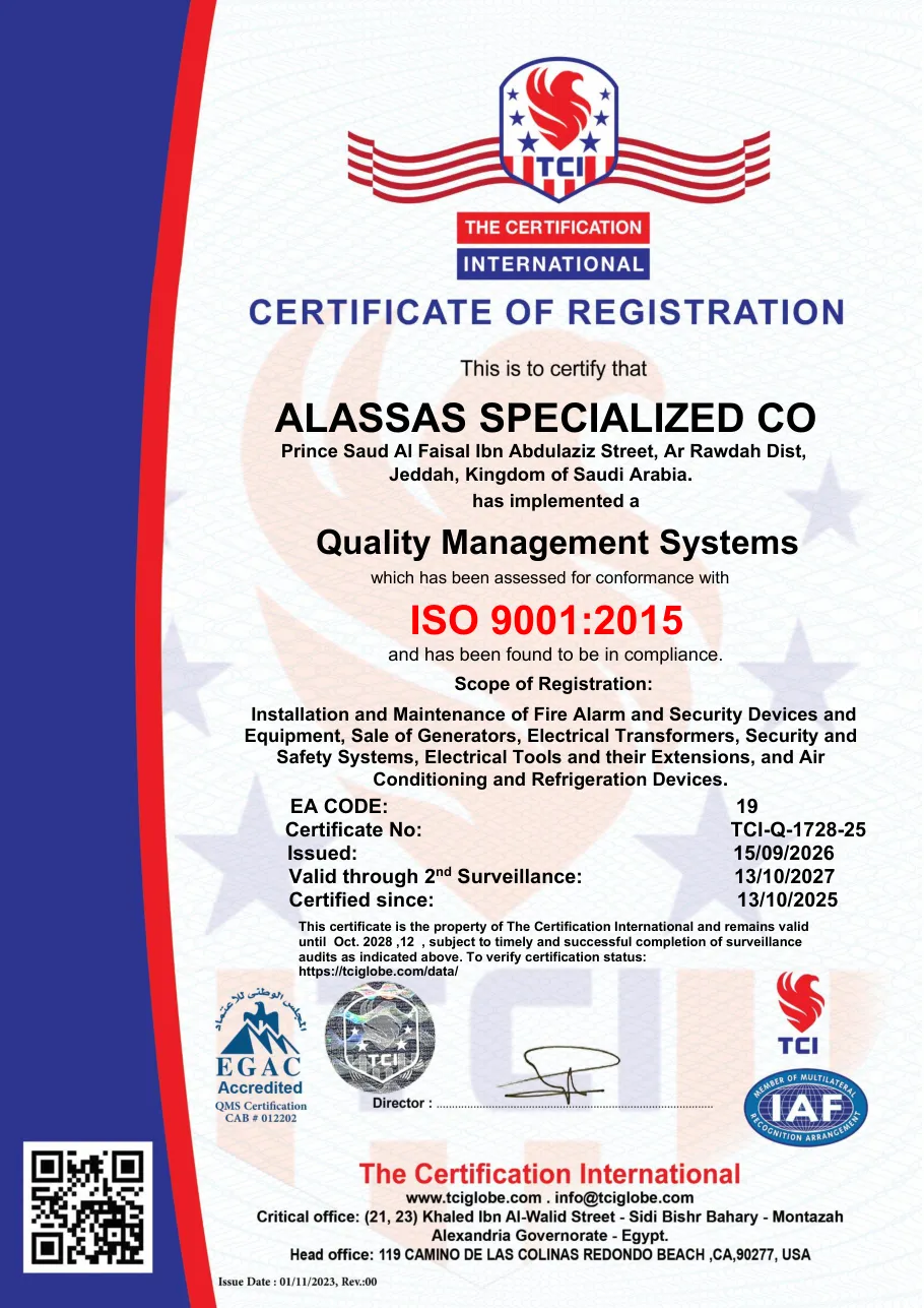 ISO 9001:2015 certificate